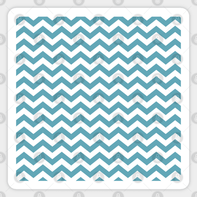 Teal Blue Thick Chevron Pattern Sticker by squeakyricardo